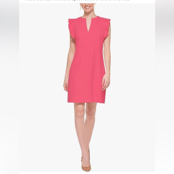 Vince Camuto Dresses & Skirts - Vince Camuto Pink Flutter Sleeve Sheath Dress